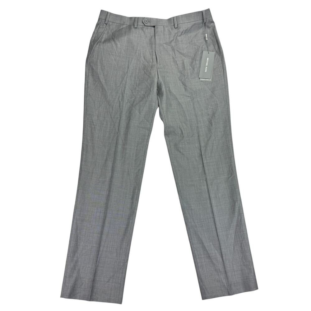 Michael Kors Mens MacArthur Modern Fit Airsoft Stretch Suit Pants Lt Gray 36x32